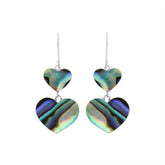 AE-1170-AB Sterling Silver Heart Shape Earring With Abalone Shell Jewelry Bali Designs Inc